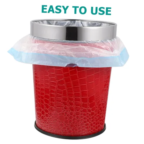 Miniatura 2 de Bote de basura de plástico rojo con cuero, 1.0 litros, para oficina y hogar