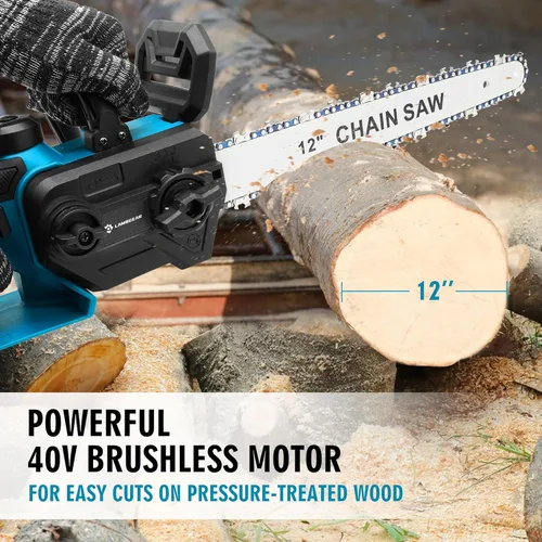 Miniatura 3 de Mini Chainsaw Cordless 6 Inch Electric Chainsaw pruning saw Battery Powered Handheld Portable Chain Saw With 2 Batteries/Automatic Oiler for Tree