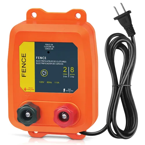 Miniatura 9 de Cargador de cerca eléctrica PE2 – 0.10 Joule, Cargador de cerca eléctrica enchufable de 2 millas/8 acres, para perros, ganado, ardillas, corrales