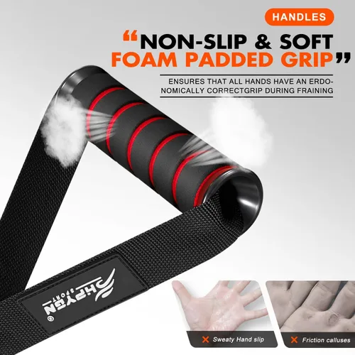 Miniatura 2 de HPYGN Mango de ejercicio, equipo de fitness de repuesto para pilates, yoga, entrenador de fuerza, gimnasio en casa extraíble, rojo, gris, azul mango
