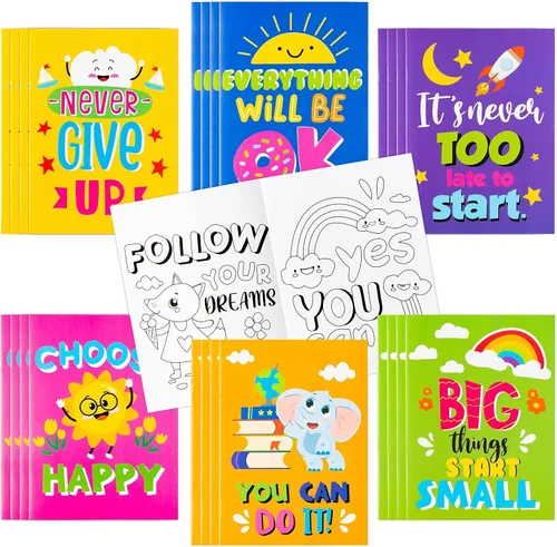 BZaber 24 libros para colorear de afirmaciones positivas, regalo de regreso a clases, páginas para colorear con palabras inspiradoras, cuaderno para