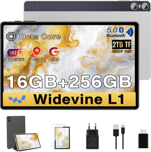 SEBBE 2026 Tablet 11 Pulgadas Android, Pantalla Gemini AI 2K, 16GB RAM +256G + 2TB TF, 10000mAh, 2.0 GHz Octa-Core, Widevine L1, 8 MP + 20 MP+2 MP,