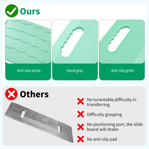 Miniatura 6 de Tabla de transferencia con hoja deslizante, elegible para FSA, dispositivo de asistencia deslizante para traslados o personas mayores de silla