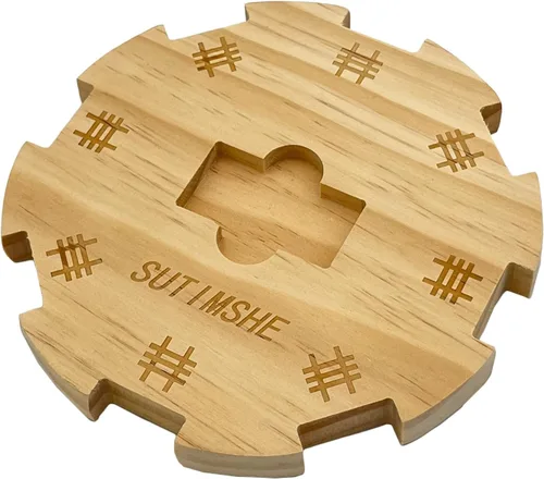 SUTIMSHE Centro de mesa de madera para juego de dominó de tren mexicano con fondo de fieltro (hasta 8 jugadores), accesorios de dominó hechos de