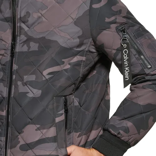 Miniatura 4 de Calvin Klein chamarra de aviador con detalle de cremallera acolchada para hombre