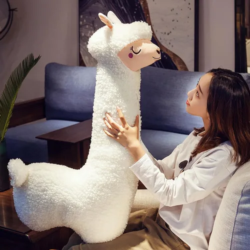 Almohada de felpa de alpaca llama, almohada gigante de felpa de alpaca de 29 pulgadas, para esposa, niña, novia, cumpleaños, San Valentín, regalo