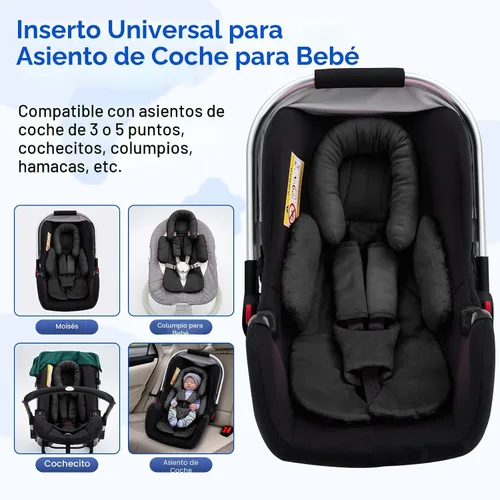 Miniatura 6 de Soporte para la cabeza del asiento de coche para recién nacido con juego de 3 cubiertas para los hombros, inserto reversible 2-en-1 para asiento