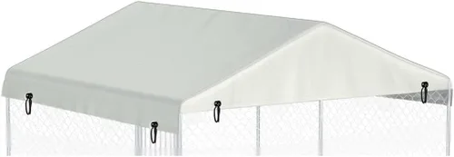 Miniatura 10 de Cubierta para perrera para perros al aire libre, 10 pies de ancho x 10 pies de largo, hecha de tela Oxford impermeable 600D, repuesto negro