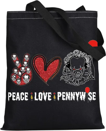 Miniatura 9 de Bolsa de maquillaje cosmética de payasos para fanáticos de la película, regalo de paz, amor, película, maquillaje, cremallera, bolsa de regalo