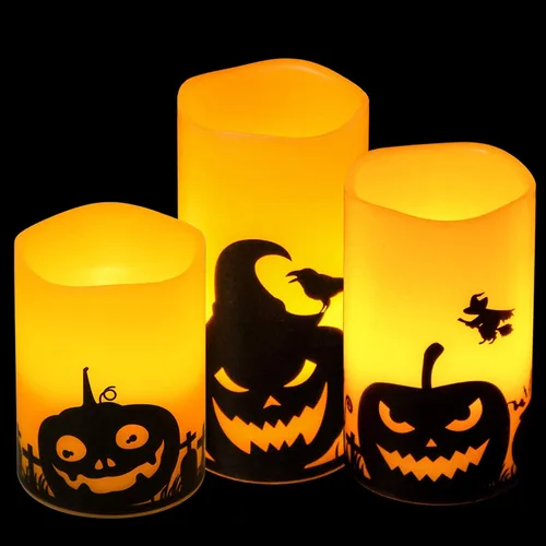 Miniatura 11 de Juego de 3 velas de calcomanía de Halloween de DRomance