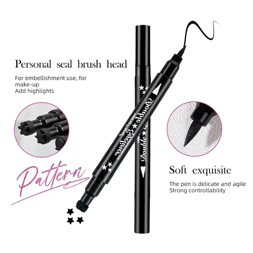 Miniatura 3 de Sello delineador de ojos, delineador de ojos, impermeable, a prueba de manchas, juego de bolígrafos de gel líquido de larga duración, corazón negro