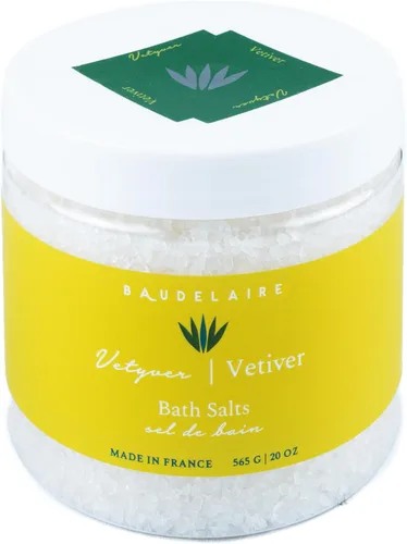 Provence Sante Sal de baño relajante – Remoje de lujo y calmante – Aroma aromático de vetiver – Hecho en Francia – 20 onzas