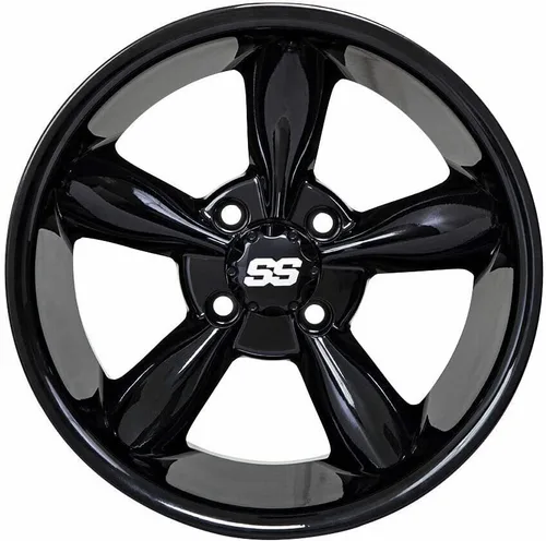 GTW Godfather - Rueda de aluminio para carrito de golf de 10 x 7 | 4-4 pernos | desplazamiento 3:4 (negro brillante)