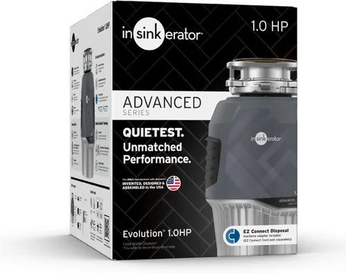 Miniatura 11 de InSinkErator EVOLUTION 1 HP 1 CV, Serie Avanzada de Triturador de Residuos Alimenticios con Alimentación Continua, Gris