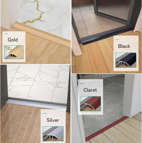 Miniatura 2 de LIYI929GP Barra de aluminio para puerta delantera, porche, entrada exterior, barra de umbral, para zonas de alto tráfico, reductor de umbral