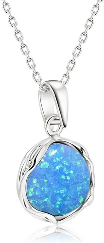 Miniatura 24 de 925 Sterling Silver Gemstone Necklace Women - Gemstone Pendant Necklace Silver- Birthstone Necklace - Silver Jewelry for Women- Minimalist Jewelry