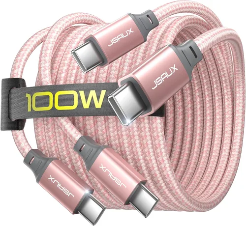 Miniatura 13 de JSAUX Cable USB C a USB C de 100 W [2 unidades de 3.3 pies], cable de carga rápida tipo C para iPhone Air/iPhone 17/iPhone 17 Pro/iPhone 17 Pro Max