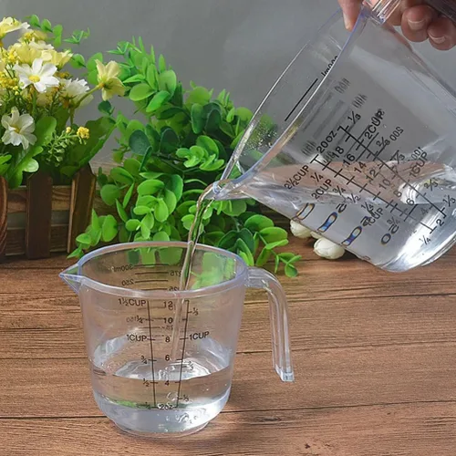 Miniatura 9 de HEMOTON Juego de 3 tazas medidoras de plástico, transparente, de grado alimenticio fuerte, copa de vino líquida pesada para cocina, hornear