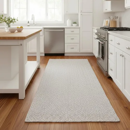 Miniatura 55 de Super Area Rugs Farmhouse - Alfombra trenzada de algodón reversible para cocina, gris y blanco, 4 x 6 pies, ovalada