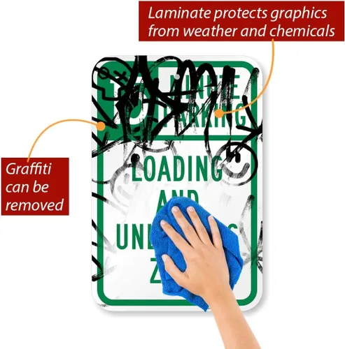 Miniatura 3 de SmartSign Letrero de "15 minutos de estacionamiento, carga y zona de descarga" Aluminio de 12 x 18 pulgadas