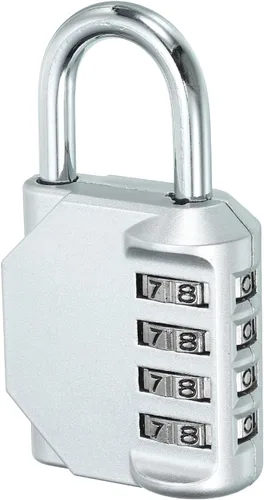 Miniatura 9 de PATIKIL Candado de combinación de 4 dígitos de 3 pulgadas de largo, cerradura de combinación reiniciable de aleación de zinc impermeable para caja
