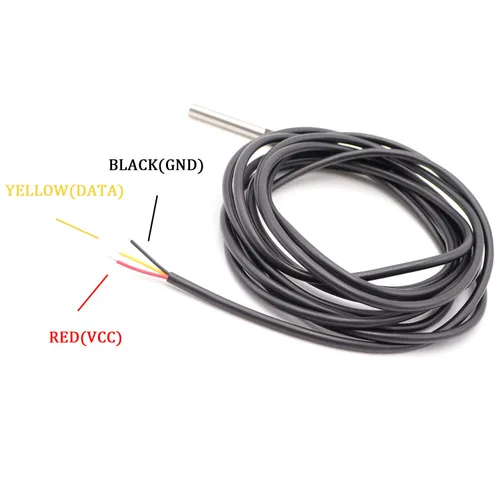 Miniatura 3 de TWTADE 3 unids DS18B20 3M Sensor de temperatura impermeable de acero inoxidable Rango de temperatura (-67.0 °F ~ +257.0 °F) Sensor de sonda