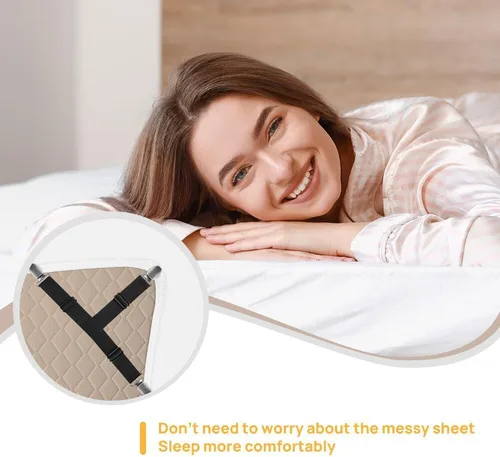 Miniatura 2 de FGY Correas de sábanas ajustables con clips de metal para ropa de cama de mantel
