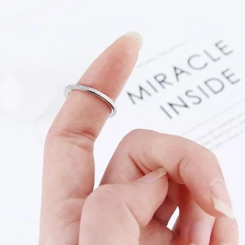 Miniatura 5 de Diamday Anillos para la ansiedad para mujeres y hombres, 2 0.157 in, anillo giratorio de acero de titanio para aliviar la ansiedad y el estrés