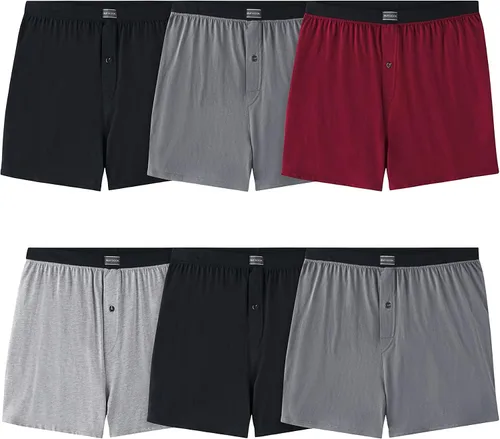 Fruit of the Loom Men's Tag-Free Knit Boxer Shorts, Relaxed Fit, Moisture Wicking, Assorted Color Multipacks