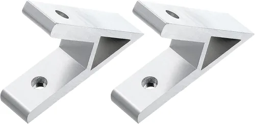 Miniatura 9 de uxcell 2 soportes de esquina de perfil de aluminio con ángulo de 45 grados, conectores de junta de esquina para serie 4040 (tono plateado)