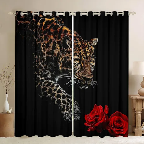 Miniatura 13 de Erosebridal - Paneles de cortina con notas musicales retro rotantes para ventana, cortinas estilo grunge de música rock para niños y adultos
