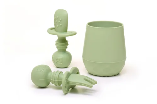 Miniatura 10 de Tooshka® Juego de utensilios para bebés (3 piezas) – Cucharas autónomas y taza pequeña – Silicona y BPA – Suministros de destete para bebés (BLW)