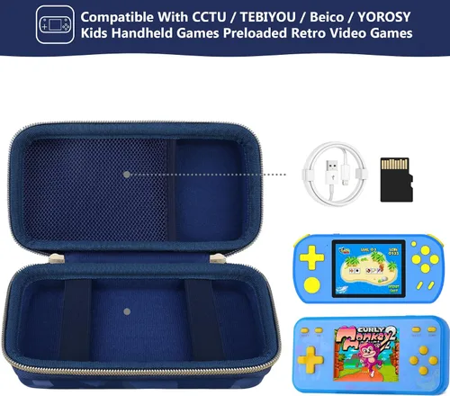 Miniatura 2 de Supmay Funda de transporte compatible con CCTU / TEBIYOU - Juegos de mano para niños, precargados 218 videojuegos retro, soporte portátil para Cubo