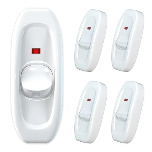 Miniatura 11 de Interruptor de electrodomésticos, botón de encendido/apagado, lámpara de mesa, luz de escritorio, interruptor de cable en línea, 250 V, 10 A, negro