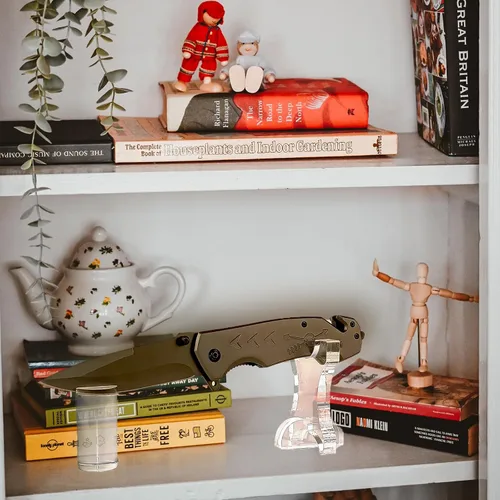 Miniatura 6 de WANLIAN Soporte de exhibición de cuchillos de acrílico para dagas, cuchillos plegables y cuchillas pequeñas, estante cilíndrico para decoración