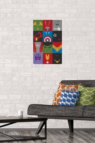Miniatura 2 de Trends International Marvel Comics-Avengers-Minimalist Grid Mount Póster de pared Versión premium sin marco