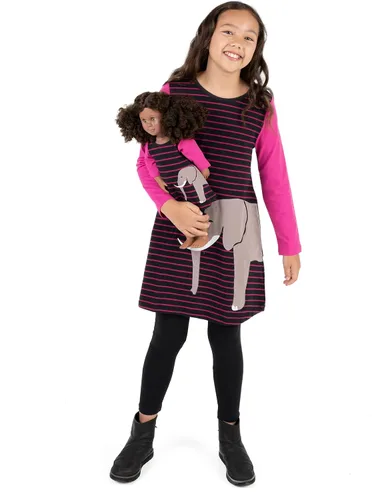 Miniatura 68 de Leveret - Conjunto de vestidos a juego para niña y para muñeca, 100% algodón, gran variedad de estilos, (tallas de 2 a 14 años)