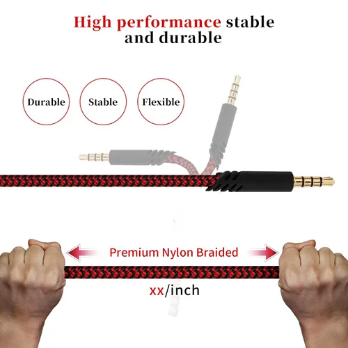 Miniatura 2 de Cable de repuesto para auriculares Astro A40 con botón de silencio en línea para auriculares Astro A10/A40/A40TR/A50, compatible con controlador