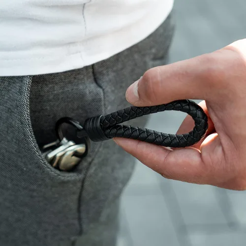 Miniatura 7 de SERASAR Leather Keychain [Strong] - with Additional Stainless Steel Key Ring for Small Keys - with Gift Box Rojo