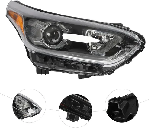 Miniatura 9 de Faro delantero halógeno con faros LED DRL, lámparas de pasajero derecho para Kia Forte Sedan 2019 2020 2021 (2019-2021Kia Forte Sedán, lado derecho)