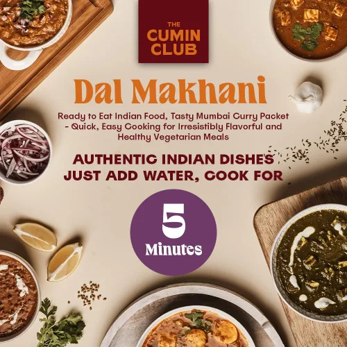 Miniatura 3 de The Cumin Club Dal Makhani (lentejas negras), comida india lista para comer, paquete de curry instantáneo, cocción rápida y fácil para comidas