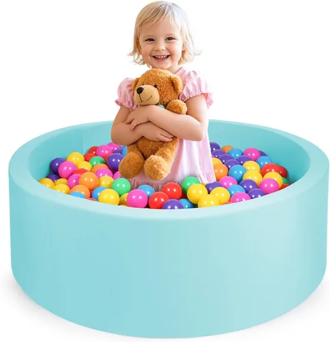 Miniatura 7 de Pozo de bolas de espuma para niños, alberca de bolas suaves para niños, piscina de bolas infantil, juguetes ideales para niños, 47 pulgadas gris