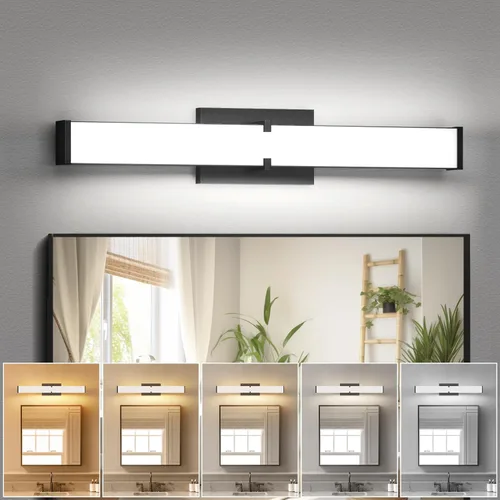 Miniatura 9 de Moderna lámpara de baño sobre espejo de 16 pulgadas (15.75 pulgadas), 20 W, 2000 lúmenes, luz de tocador de baño regulable, barra de luz LED