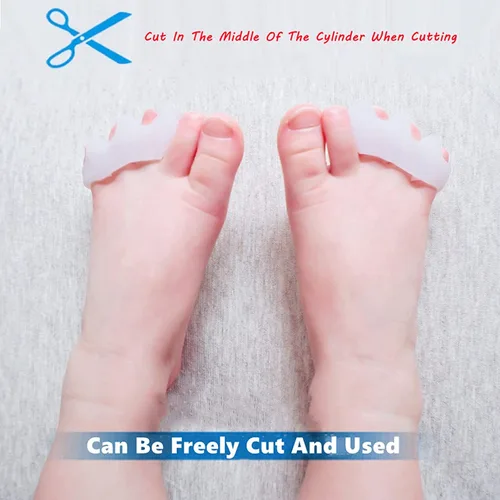 Miniatura 2 de 3 pares de separadores de dedos de gel para niños (de 3 a 6 años), corrector de juanetes de silicona para niños, enderezador de pies, estirador
