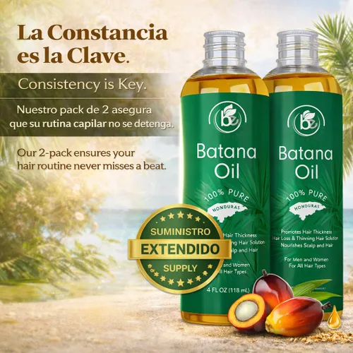 Miniatura 8 de Aceite de batana (paquete de 2) – Aceite crudo 100% puro y natural – 4 onzas líquidas por botella, apoya la fuerza del cabello, grosor y salud
