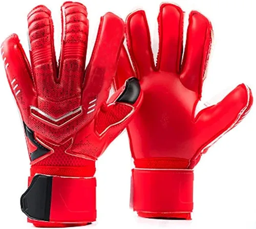 Miniatura 8 de XINNI Guantes de portero de portero con agarre fuerte en la palma con soporte de muñeca para dedos, guantes de fútbol para jóvenes y adultos, Azul