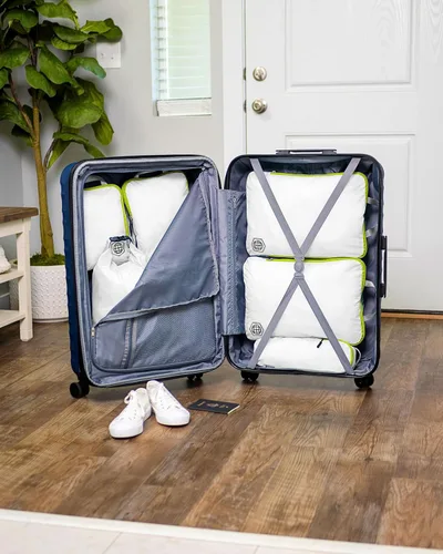 Miniatura 2 de Cubos de embalaje grandes para viajes, cubos de compresión extra grandes para equipaje, Blanco verde, Cubo de embalaje de compresión