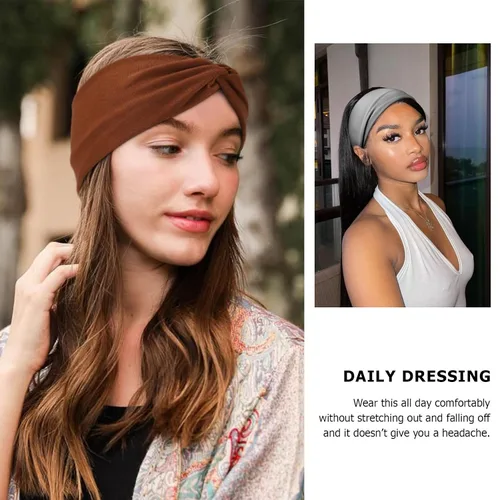 Miniatura 86 de DRESHOW Paquete de 8 diademas anudadas para mujer, con tiras cruzadas, antideslizantes, bohemias, trenzadas, accesorios para el cabello