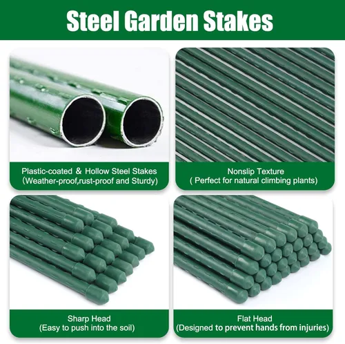 Miniatura 3 de Estacas de jardín Tingyuan de 36 pulgadas, estacas de acero para plantas, estacas para tomates, paquete de 25 estacas de 3 pies