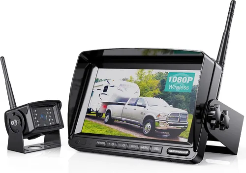 ZEROXCLUB Kit de sistema de cámara de seguridad digital inalámbrica, sin interferencias, IP69, cámara de visión trasera + monitor LCD de 7 pulgadas,